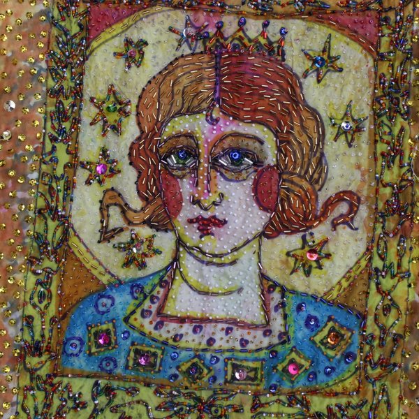 Beaded textile by Anne Marie Adonyi